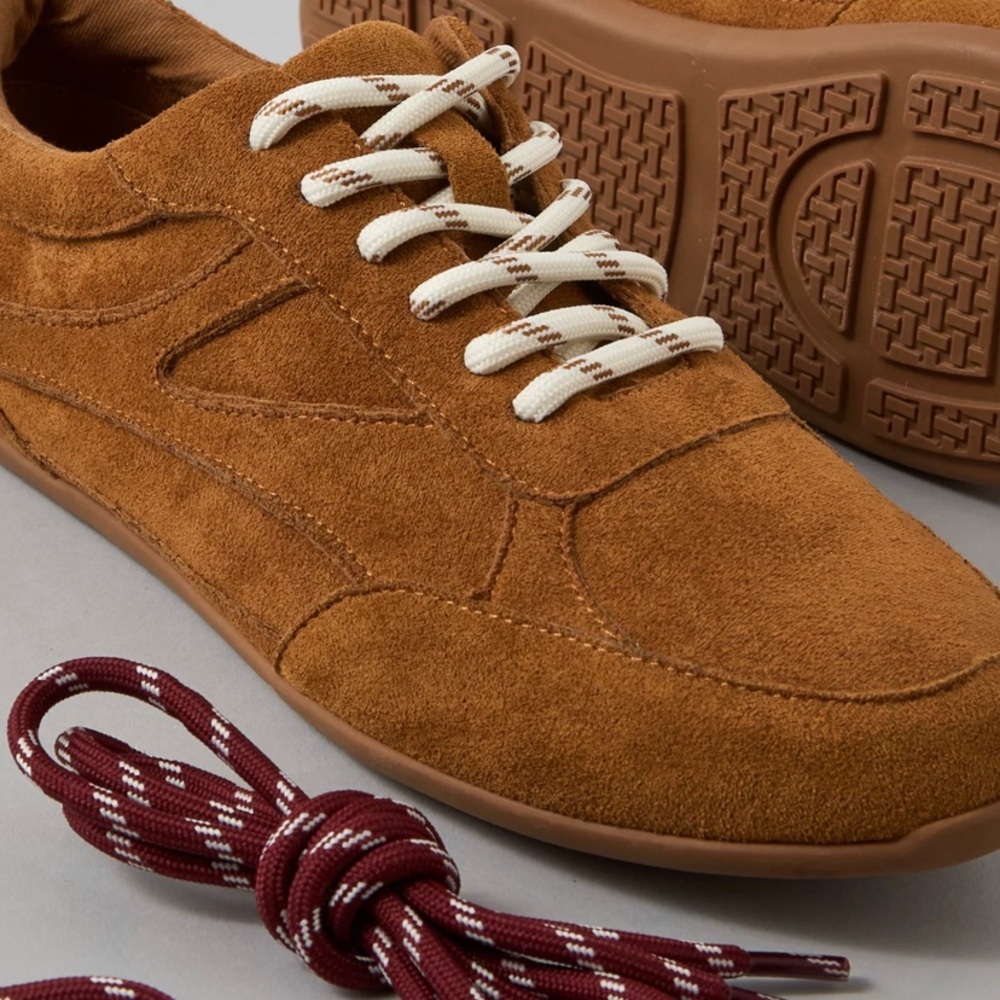 American Eagle outfitters woman 6Casual Suede Lace-Up Sneaker - Chestnut Brown - Picture 3 of 9